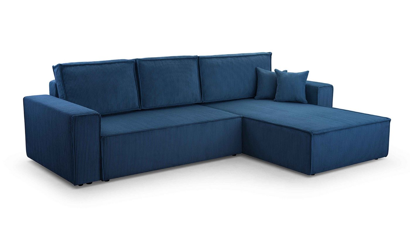 Furnix Ecksofa MANGUSSI-MINI Polsterecke in L-Form mit Schlaffunktion und Bettkasten, mit Bonellfedern, Liegefläche 140x240 cm, moderner Cord von Furnix