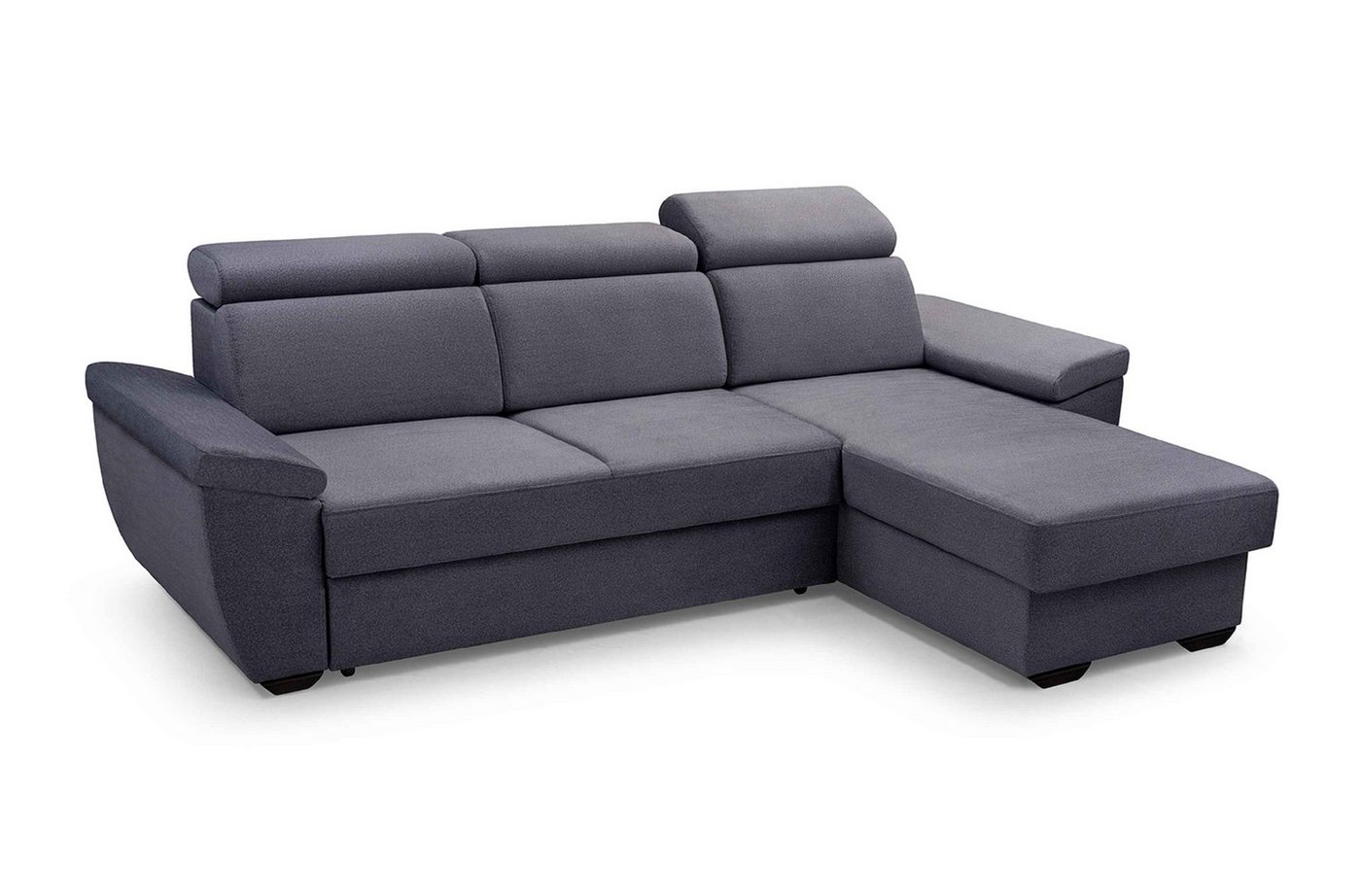 Furnix Ecksofa NESPIR Polsterecke in L-Form mit Schlaffunktion und Bettkasten, Maße 258x99x170 cm, Liegefläche 130x202 cm, einstellbare Kopfstützen von Furnix