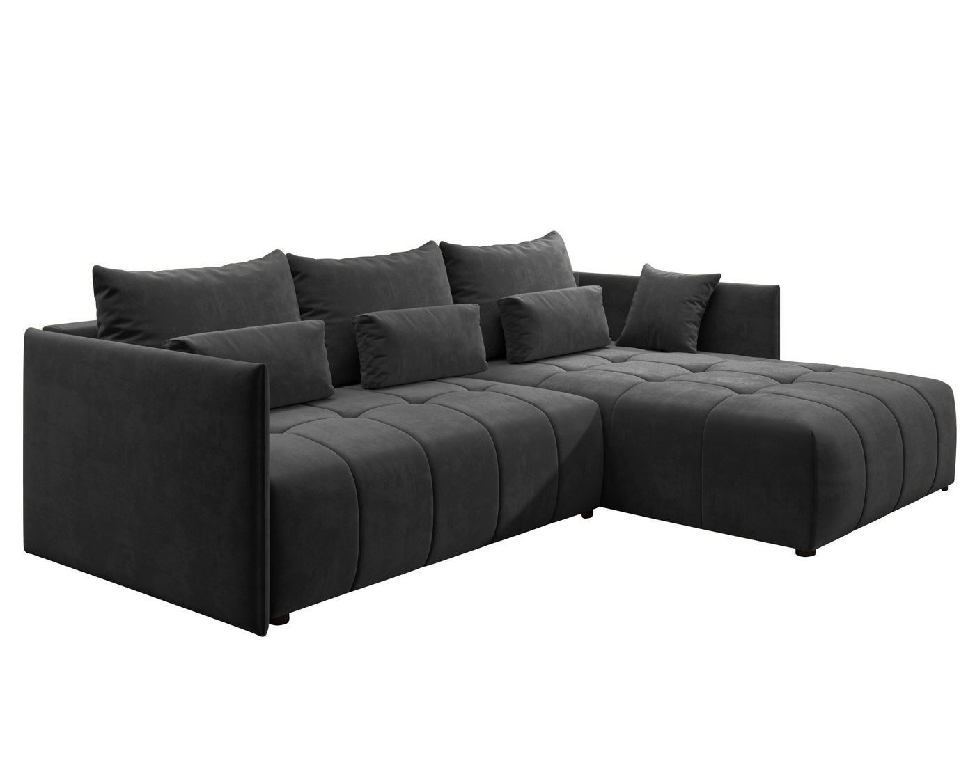 Furnix Ecksofa YALTA Schlafsofa Couch ausziehbar mit Bettkasten und Kissen, Made in Europe von Furnix