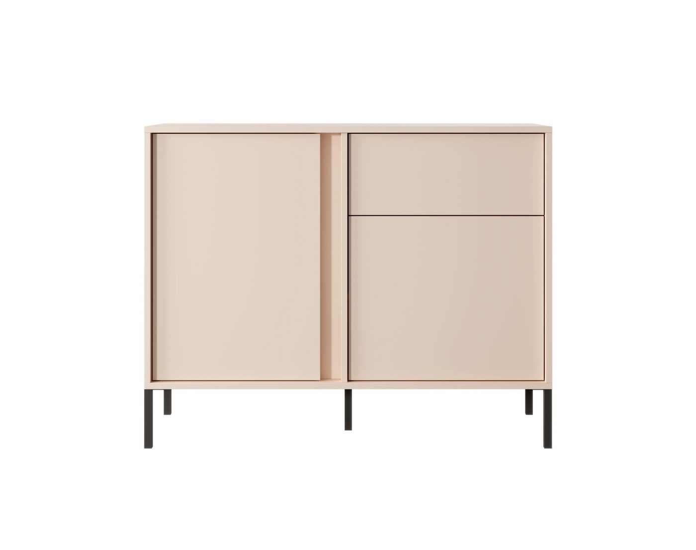 Furnix Kombikommode DASTI 103 2D1S Sideboard mit zwei Türen und Schublade Beige, B103,3 x H81,4 x T39,5 cm, Made in EU von Furnix