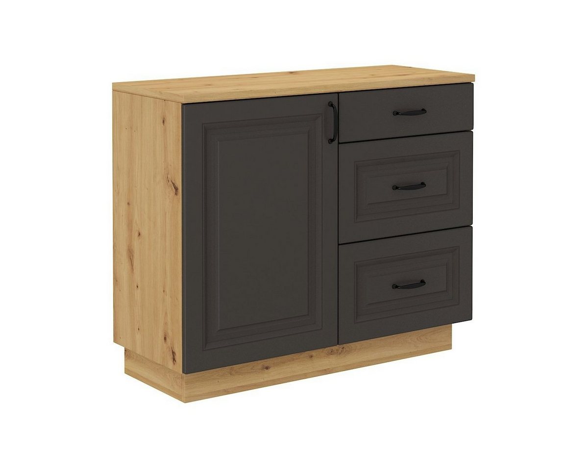 Furnix Kombikommode FLAMIS Wohnzimmer-Kommode mit 3 Schubladen und Tür, Sideboard, B100 x H84 x T50 cm von Furnix