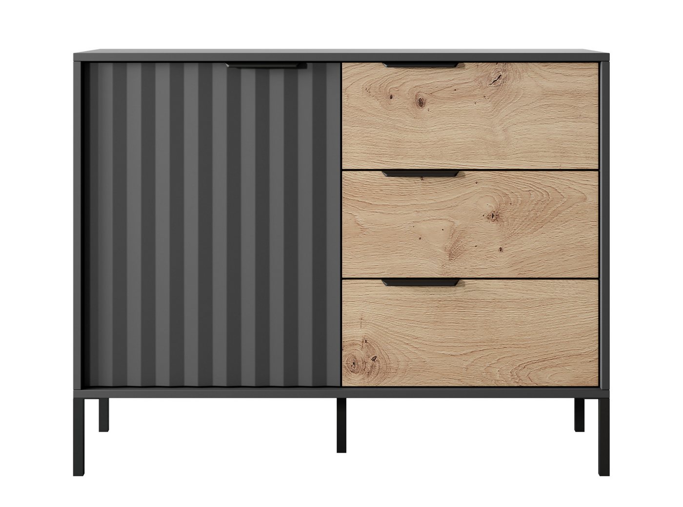 Furnix Kommode RAVIN 103D3S Sideboard mit Flügeltüren und drei Schubladen, dekorativ, B103,1 x H81,4 x T39,5 cm, Made in Europe von Furnix