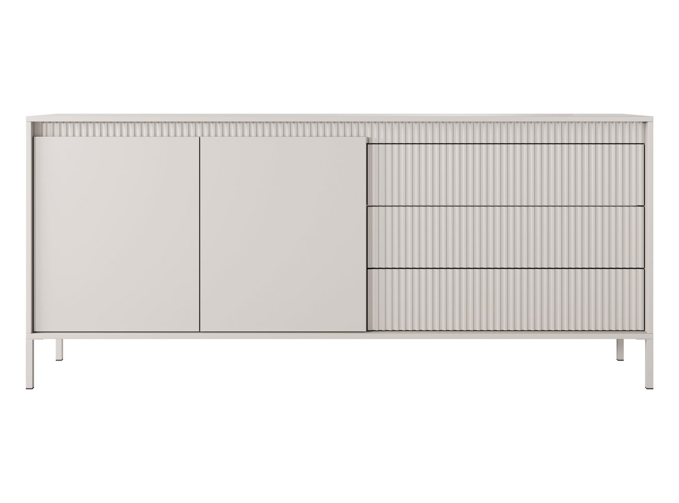 Furnix Kommode Rebeca 187 Design Sideboard mit Schubladen und Türen in 4 Farbnuancen, 7 geschlossene Fächer, elegant & funktional, Push-to-Open von Furnix