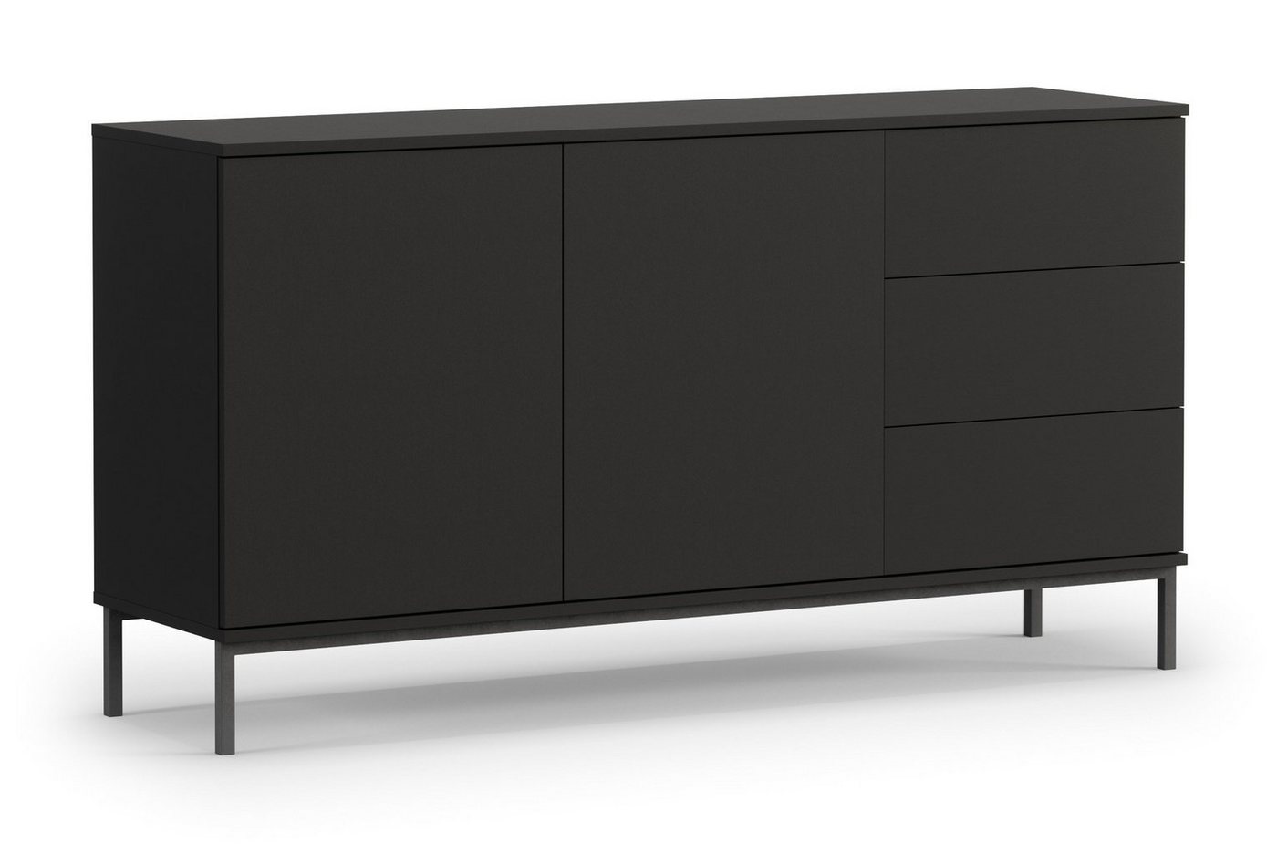 Furnix Kommode Sideboard FORSETTI K2D3SZ Wohnzimmerkommode 3 Schubladen 2 Türen, Abmessungen: B150 x H80 x T41 cm von Furnix