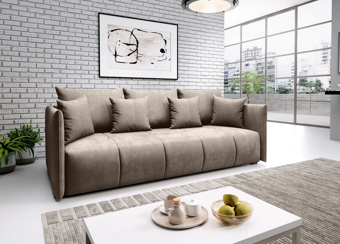 Furnix Schlafsofa ASVIL 3-Sitzer Schlafsofa Couch mit Schlaffunktion Bettkasten, modernes Design, gemütlich und funktional zugleich von Furnix