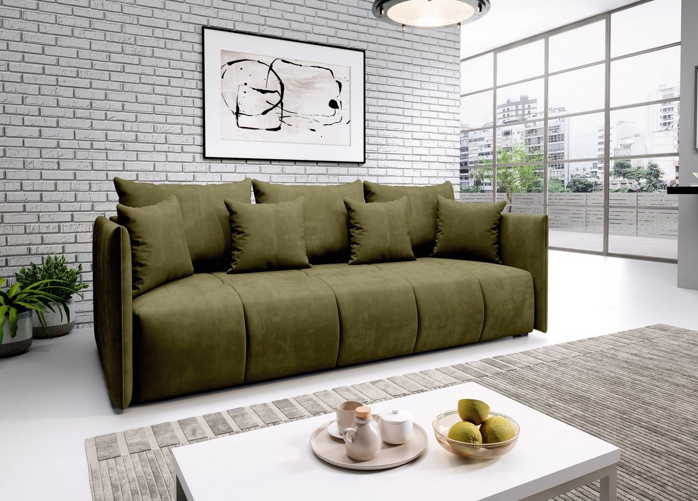 Furnix Schlafsofa ASVIL 3-Sitzer Schlafsofa Couch mit Schlaffunktion Bettkasten, modernes Design, gemütlich und funktional zugleich von Furnix