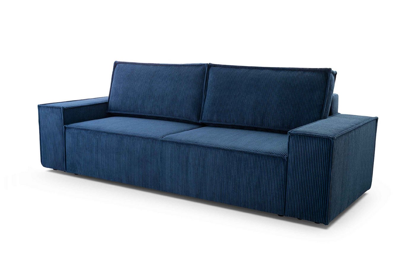 Furnix Schlafsofa MANGUSSI Polstersofa Couch mit Armlehnen und Bettkasten, Liegefläche 142x202 cm, Maße 202x92x94,5 cm, moderner Cord-Stoff von Furnix