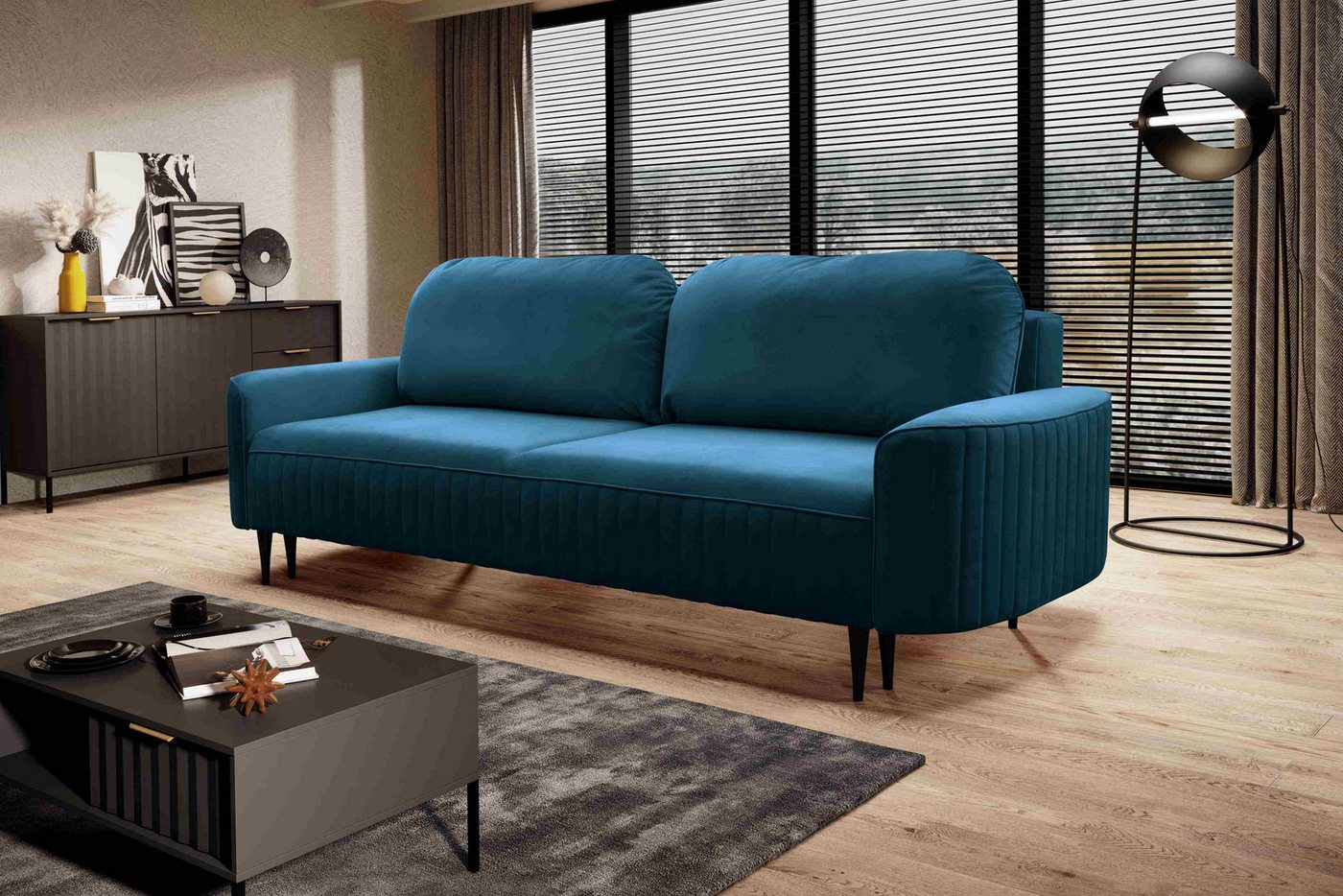 Furnix Schlafsofa Vinona Couch mit Schlaffunktion Liegefläche 140x200 cm für 2 Personen, komfortable hochwertige Polsterung, Maße 244x92x102cm von Furnix