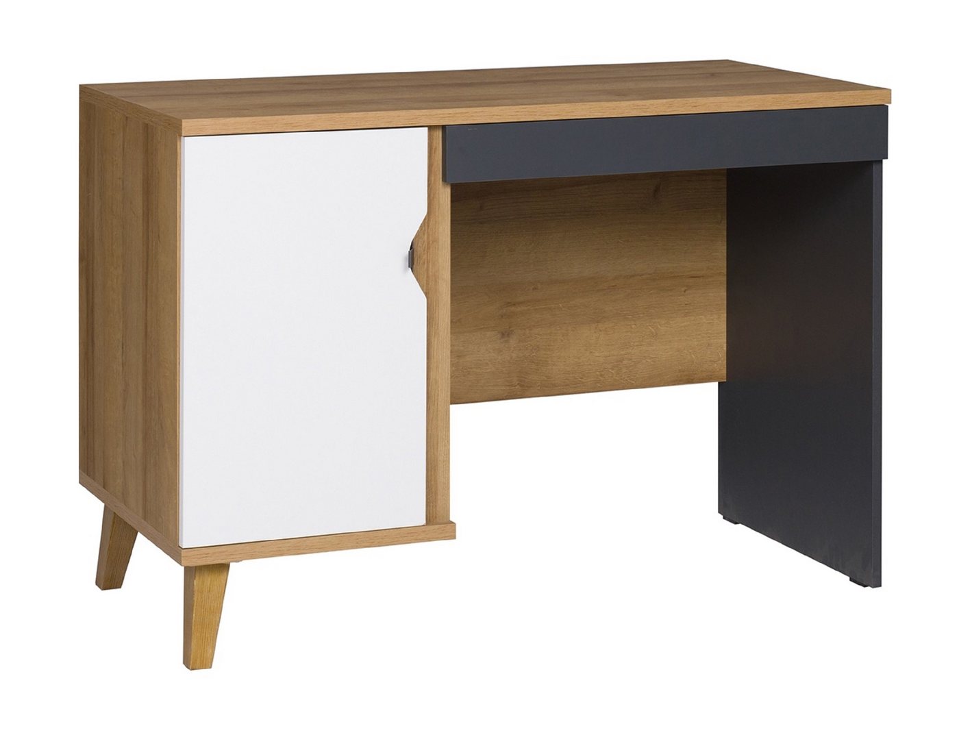 Furnix Schreibtisch MEMIS 110 cm PC-Tisch aus Holz mit Schublade Eiche Gold, B110 x H75 x T50 cm von Furnix