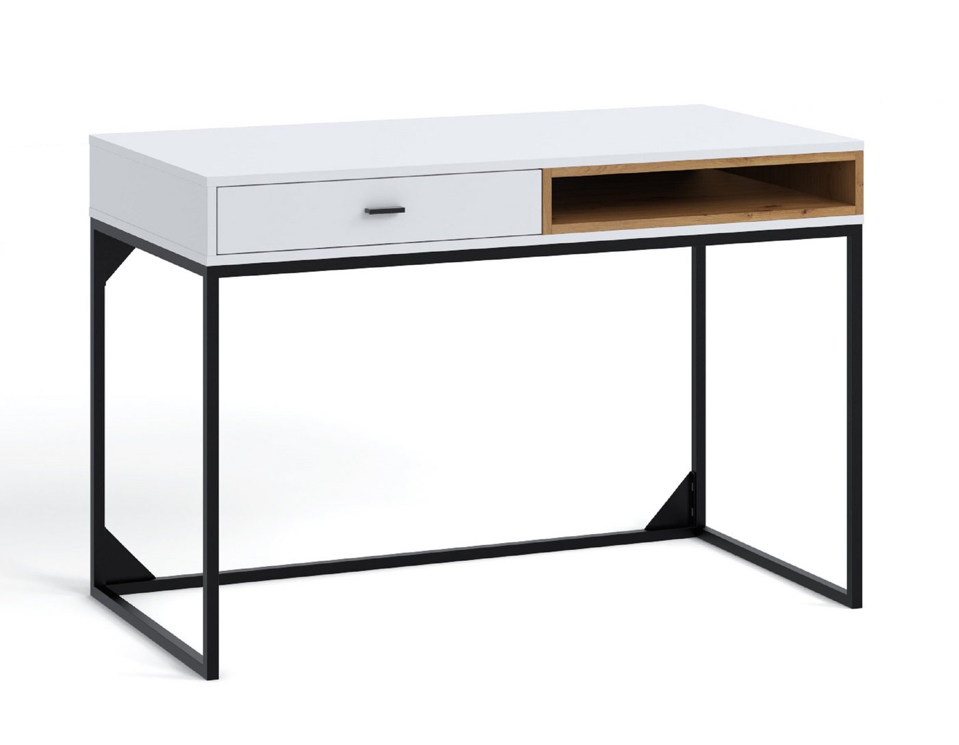 Furnix Schreibtisch RELIO PC-Tisch Arbeitsplatz Scandi-Design, mit Schublade, Ablage, B120 x H80,5 x T60 cm von Furnix