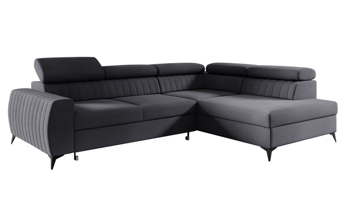 Furnix Sofa Ecksofa MEGGIE Polstercouch mit Schlaffunktion Bettkasten Auswahl, Maße: B270 x H95 x T200 cm, Liegefläche: 130 x 204 cm von Furnix