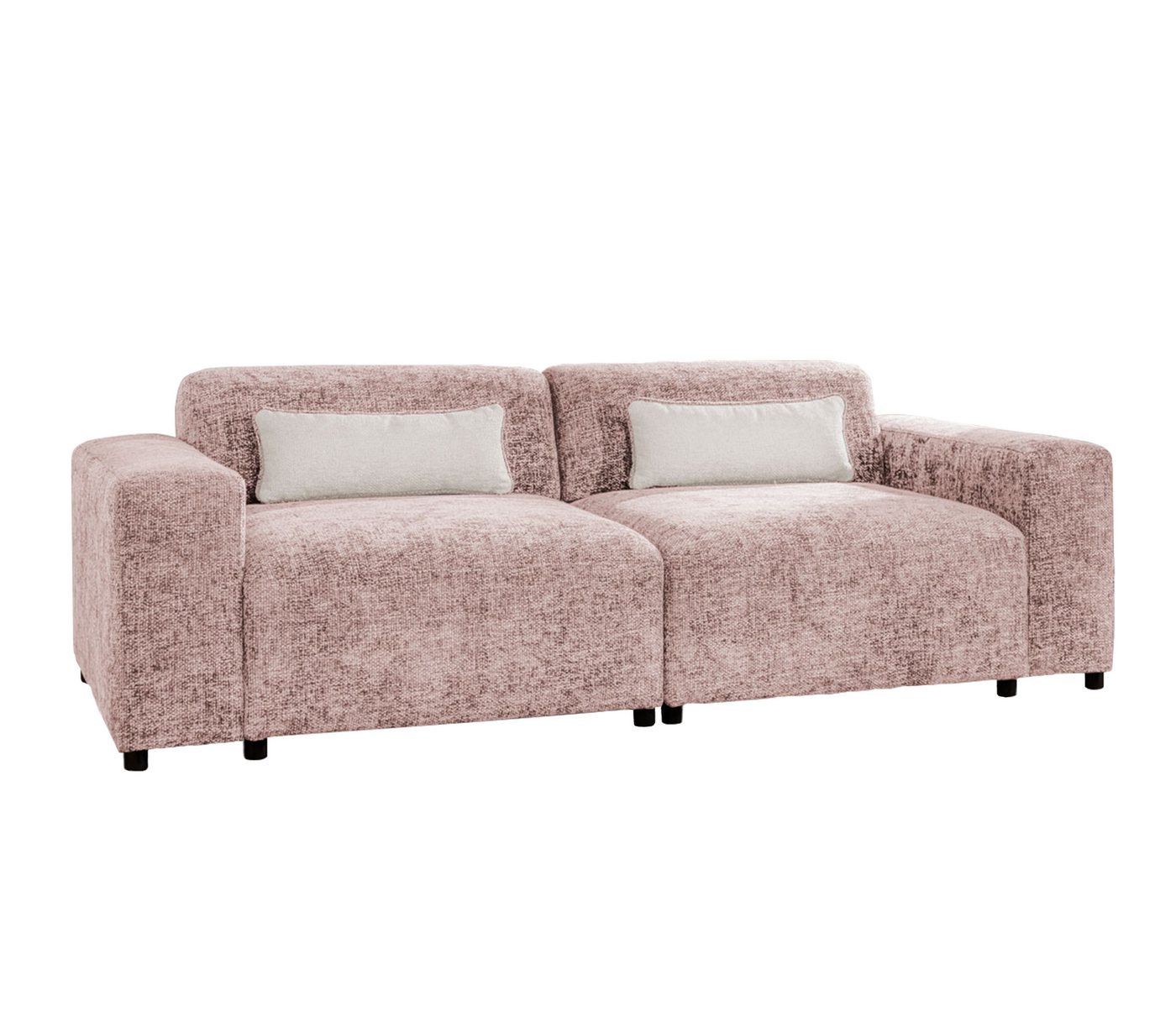 Furnix Sofa ROLIA 2-Sitzer Polstercouch für zwei Personen mit Zierkissen, Massivholz-Beine, 236x75x98 cm, hochwertiger Bezug von Furnix