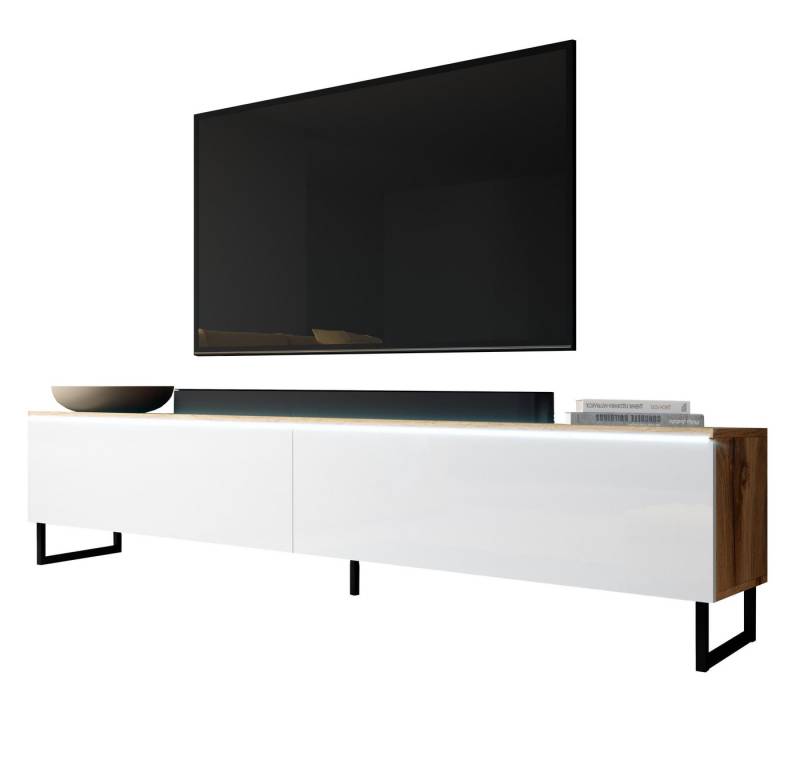 Furnix TV-Board BARGO TV-Schrank mit Metallfüßen OHNE LED, B180 x H34 x T32 cm von Furnix