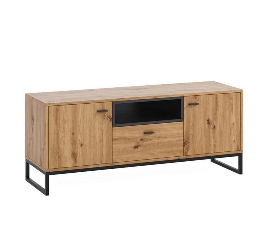 Furnix TV-Board RELIO Lowboard TV-Kommode TV-Schrank mit, 2 Türen, Schublade, Ablage, B135x H55 x T40 cm von Furnix