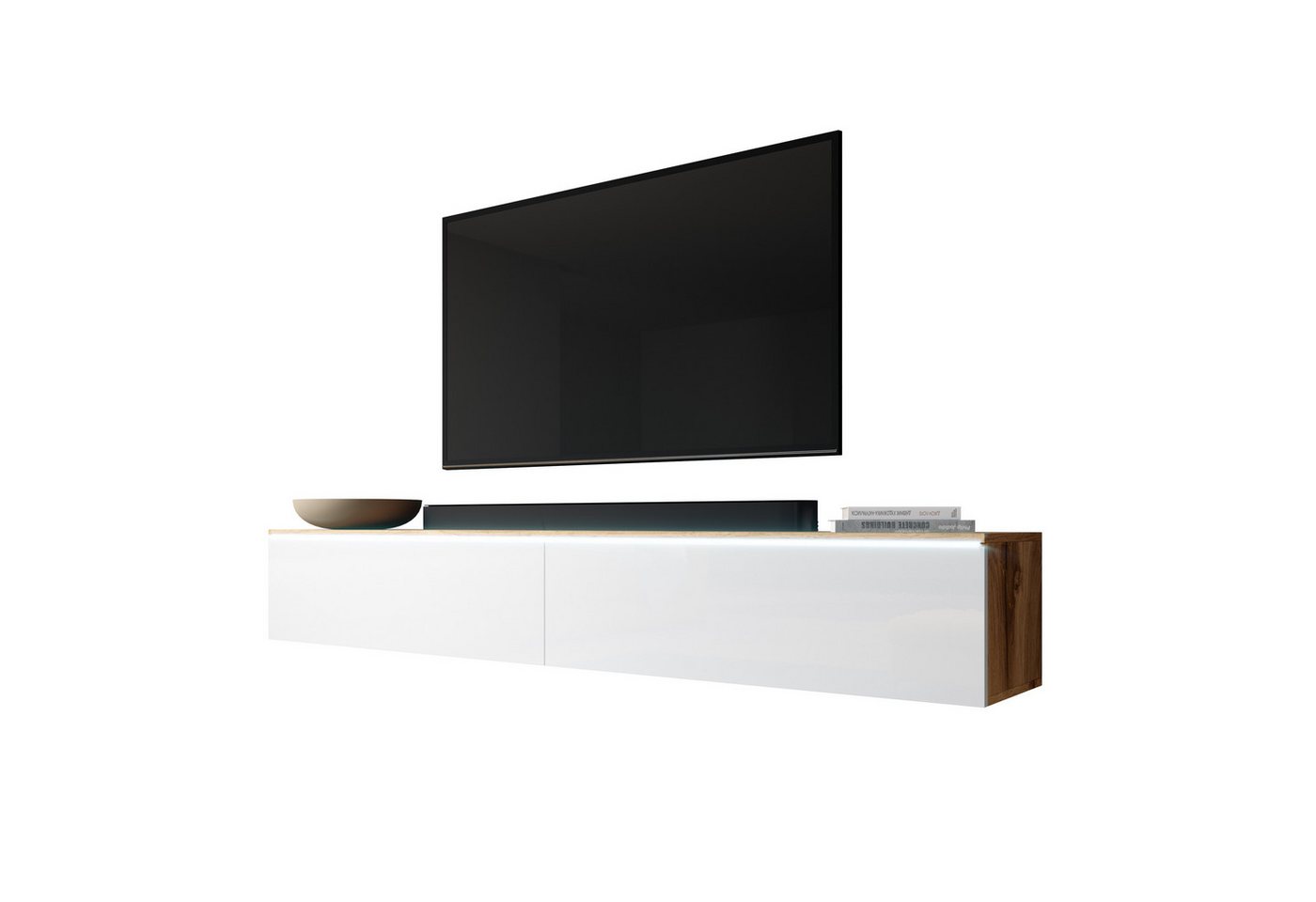 Furnix TV-Schrank BARGO Lowboard 180 cm modernes Design ohne LED Wahl 3 Farben Maße BxHxT 180x34x32 cm, pflegeleicht von Furnix