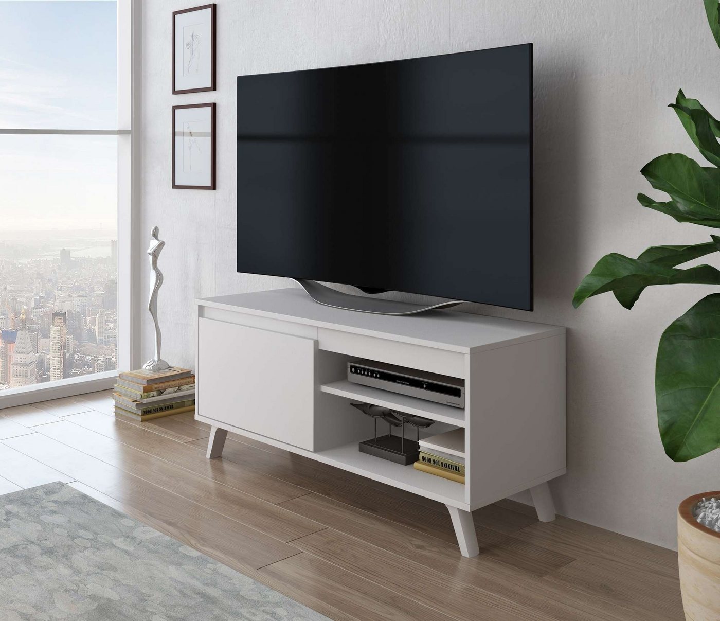 Furnix TV-Schrank DARSI Lowboard Fernsehschrank Kommode 100 oder 140 cm breit Wahl skandinavisches Design von Furnix
