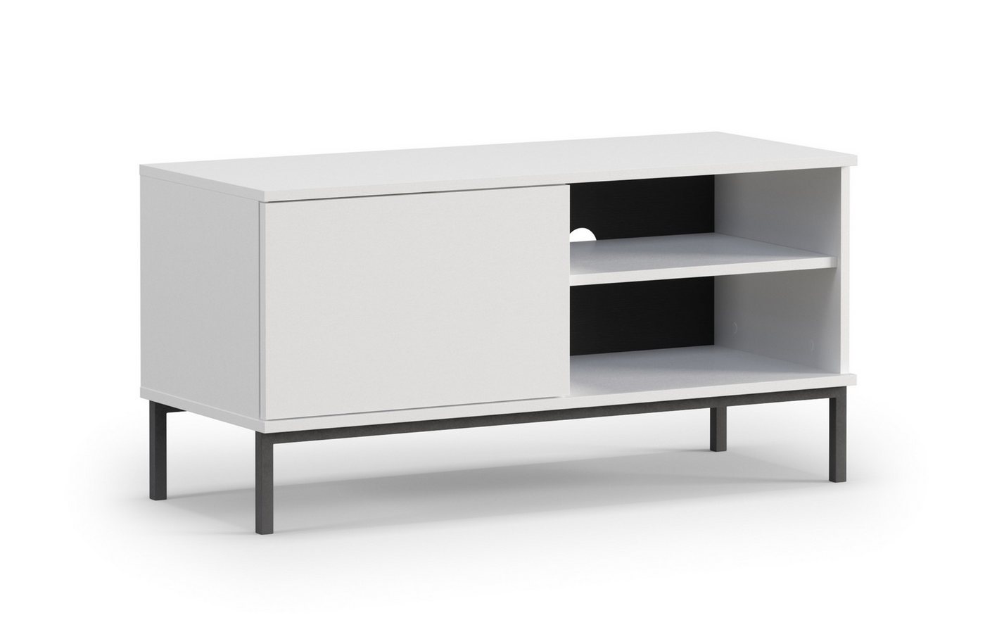 Furnix TV-Schrank Kommode FORSETTI RTV1D Fernsehschrank mit Klapptür, offene Regale B100 x H50 x T41 cm von Furnix