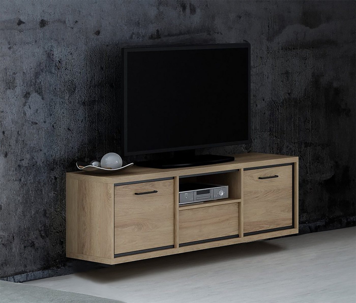 Furnix TV-Schrank MEDIOLANE M-12 Hängende TV-Kommode, Lowboard, RTV-Schrank Wotan B139 x H47,5 x T41 cm von Furnix