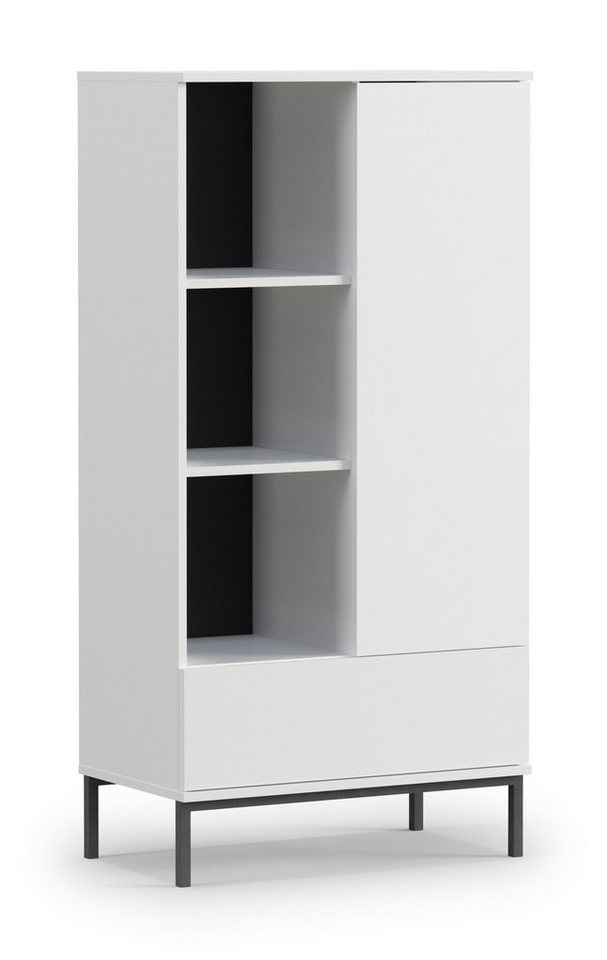 Furnix Vitrine FORSETTI R70 Highboard elegant (Weitere Artikel der Serie finden Sie in unserem Sortiment) 6 Fächer, Schublade, B70 x H140 x T41 cm von Furnix