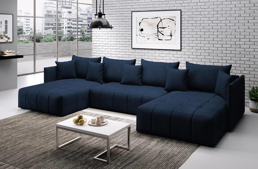 Furnix Wohnlandschaft U-Form-Sofa ANDORE Wohnzimmersofa mit Schlaffunktion und Bettkasten, Maße 345x93x177 cm, Liegefläche: 136 x 331 cm von Furnix