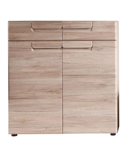 trendteam smart living - Schuhschrank Schuhkommode - Garderobe - Malea - Aufbaumaß (BxHxT) 90 x 95 x 35 cm - Farbe Eiche San Remo Hell - 132486790 von trendteam smart living