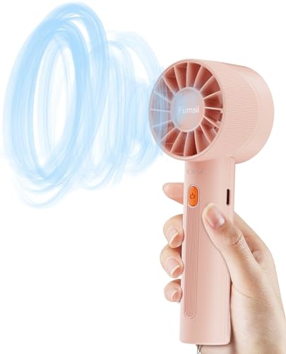 Furnsii Superstark Hand Ventilator, 3X Leistungsstark Turbowind Handventilator Akku Aufladbar mit 16 Stunden 4 Stufen, Mini Ventilator Frauen Männer Kinder für Reisen Büro Zuhause von Furnsii