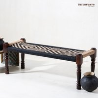 Furnweave Handgewebte Bank Für Home | Holzbank Charpai Balkon Gartenbank von Furnweave