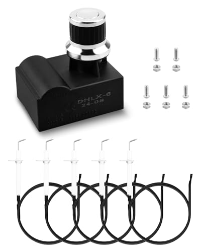 FurnyQuaint Pulse Igniter DHL-128-6Q Grillzünder, elektronischer Druckknopf-Pulszünder, passend für Member's Mark GR2210601-MM-00 Zündgerät, 6 Ausgänge, Zünder-Set mit 5 montierten von FurnyQuaint