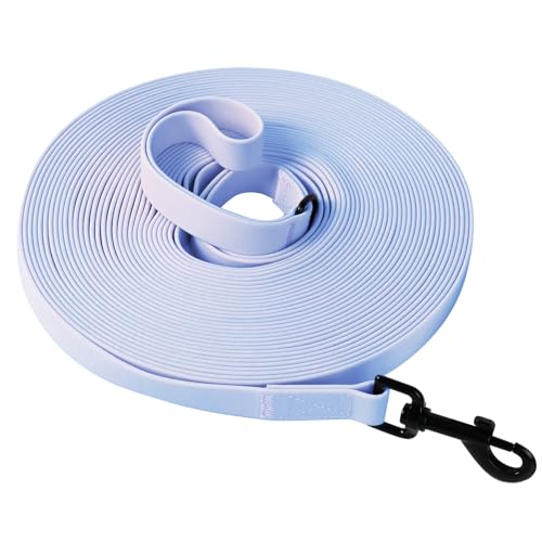 Wasserdicht Schleppleine für Hunde, Schleppleine 5m/10m/15m/20m mit Handgriff und D-Ring, Leicht zu Reinigen Gummierte Hundeleine Trainingsleine für Kleine Mittlere Große Hunde, Hellblau, 10M Wasserdicht Schleppleine für Hunde, Schleppleine 5m/10m/15m/20m mit Handgriff und D-Ring, Leicht zu Reinigen Gummierte Hundeleine Trainingsleine für Kleine Mittlere Große Hunde, Hellblau, 10M von Furry friends