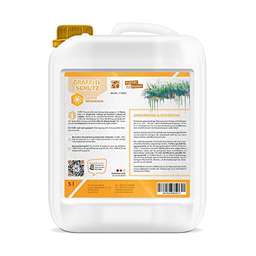 Furthchemie FURTEC Protect Graffitischutz, Schutzschicht gegen Graffiti für Fassaden und Wände, Graffitischutzbeschichtung, 5 Liter von Furthchemie