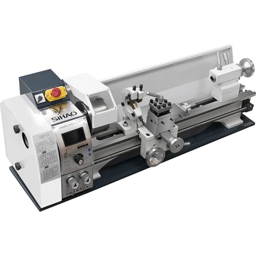 1200W Mini Metalldrehmaschine 220X750MM Mini-Tisch-Metalldrehmaschine Metallgetriebe,mit Werkzeughalter und Mittelhalter,Geschwindigkeitsanzeige,Variable Drehzahl 0-3000rpm (Bürstenloser Motor) von Furvveerr