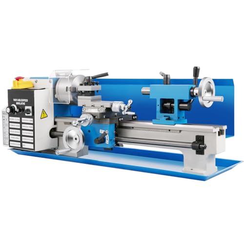 550W Mini Metalldrehmaschine 7"x14" Präzisionsdrehmaschine Variable Drehzahl 50-2500 U/min Metalldrehmaschine Mini Metall Präzisions-Minidrehmaschine Ausgestattet mit Einem 3-Backen Spannfutter von Furvveerr