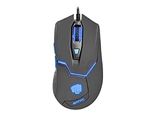 Fury Hunter 2.0 USB-Gaming-Maus, 6400 DPI, 6 Tasten, Optisch, Hintergrundbeleuchtung, leicht, mit Software, Schwarz von Fury