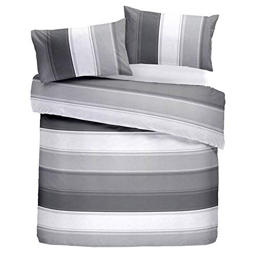 Fusion Bettbezug und 2 Kissenbezüge, 52% Polyester/48% Baumwolle, Grau, Doppelbett von Fusion