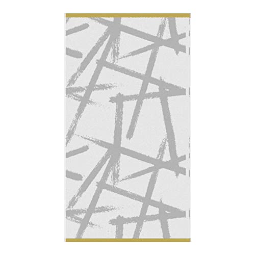 Fusion Badezimmer – Leda – 100% Baumwolle Jacquard Handtuch – 50 x 90 cm in grau/Ocker von Fusion