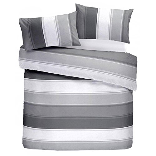 Fusion Bettbezug und Kissenbezug, 52% Polyester, 48% Baumwolle, Grau, Einzelbett von Fusion