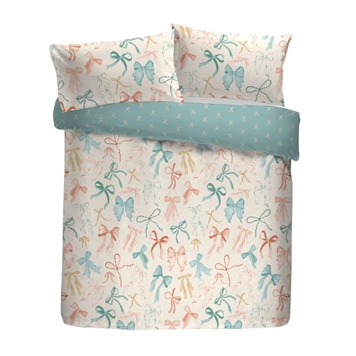 Fusion Evelyn Bettbezug-Set, 52% recyceltes Polyester, 48% Baumwolle, Einzelbett, 140 x 200 cm, Mehrfarbig, Aquarell-Schleifenmuster, wendbar, Fadenzahl 56 Fusion Evelyn Bettbezug-Set, 52% recyceltes Polyester, 48% Baumwolle, Einzelbett, 140 x 200 cm, Mehrfarbig, Aquarell-Schleifenmuster, wendbar, Fadenzahl 56 von Fusion