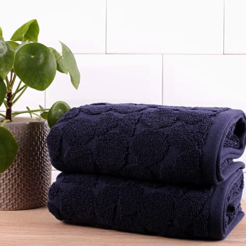 Fusion - Ingo Handtuch aus 100% Baumwolle, 50 x 90 cm, Marineblau, 2 Stück von Fusion