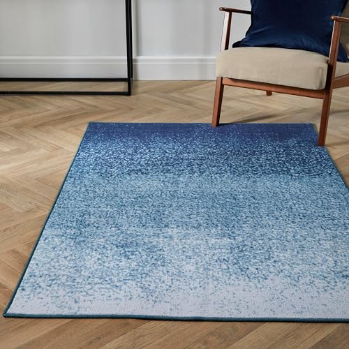 Fusion Lex, waschbarer Teppich, 100% Polyester, Blau, 120 x 180 cm von Fusion