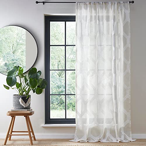 Fusion - Linara Voile-Vorhang mit Schlitzen, 140 x 137 cm, Naturfarben von Fusion