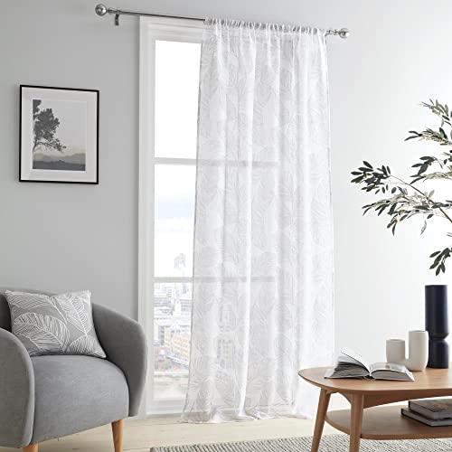 Fusion - Matteo Voile-Panel mit Schlitz, 140 x 137 cm, Grau von Fusion