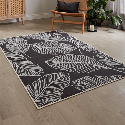 Fusion Matteo Waschbarer Teppich, 100% Polyester, Anthrazit, 120 x 180 cm von Fusion