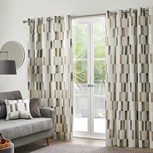 Fusion - Oakland Vorhänge mit Ösen, 100% Baumwolle, 229 x 229 cm, naturfarben, 2 Stück Fusion - Oakland Vorhänge mit Ösen, 100% Baumwolle, 229 x 229 cm, naturfarben, 2 Stück von Fusion