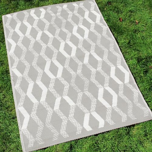 Fusion Rico Outdoor-Teppich, 100% Polypropylen, Grau, 120 x 170 cm von Fusion