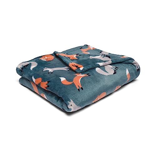 Fusion Snug Fleece-Überwurf, Fuchs, 120 x 150 cm, Blaugrün von Fusion