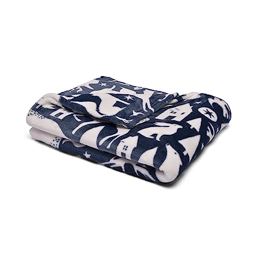 Fusion Snug – Scandi Animals – Fleece-Überwurf – 120 x 150 cm in Marineblau von Fusion