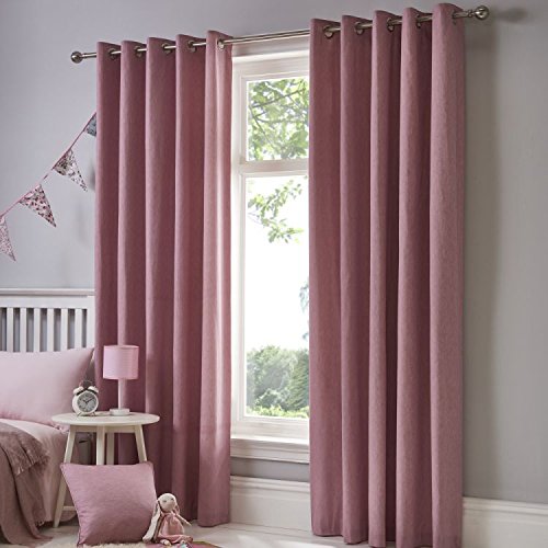 Fusion Sorbonne 100% Baumwolle Eyelet gefüttert Vorhänge, blush, 66x72" (168 x 183 cm) von Fusion