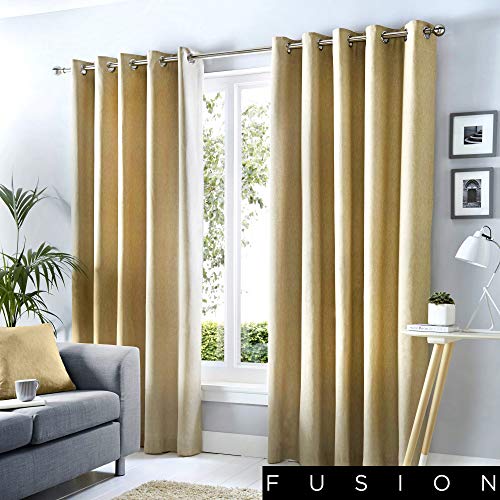 Fusion Sorbonne 100% Baumwolle Eyelet gefüttert Vorhänge, natur, 46x54" (117 x 137 cm) von Fusion