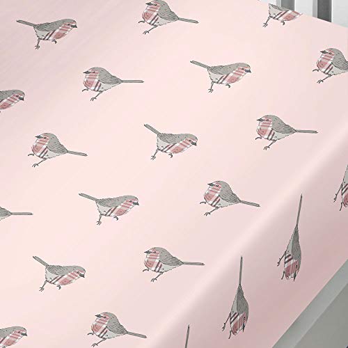 Fusion Starry Night Spannbetttuch, 100% gebürsteter Baumwollflanell, Rose, Single - Fitted Sheet von Fusion