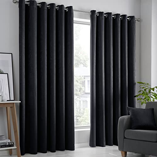 Fusion - Strata Vorhänge mit Ösen, gewebt, 229 x 275 cm, Schwarz, 2 Stück Fusion - Strata Vorhänge mit Ösen, gewebt, 229 x 275 cm, Schwarz, 2 Stück von Fusion